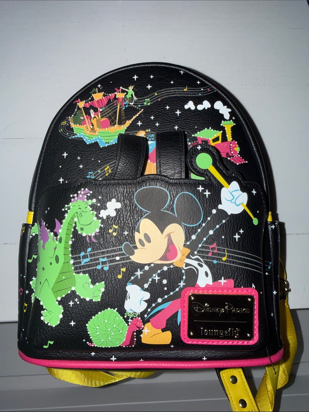 Loungefly Black Mickey Mouse Musical Parade Kids Mini Backpack
